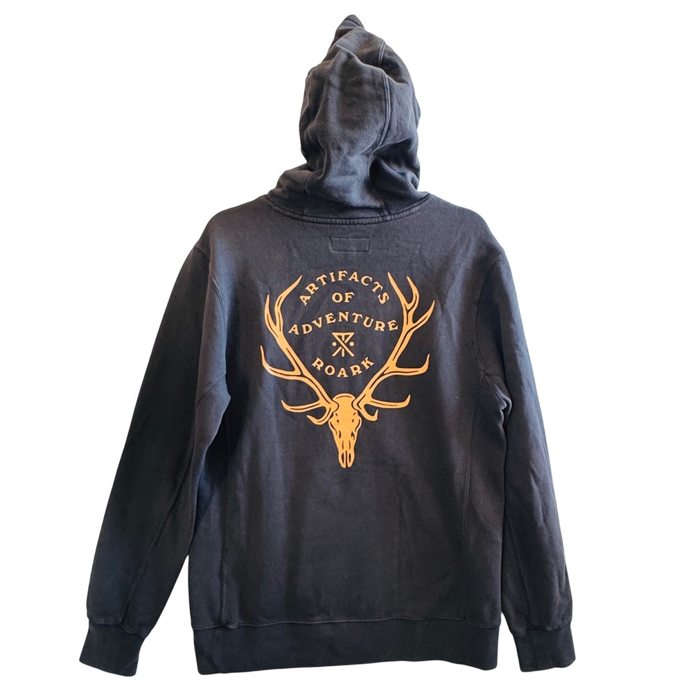 Roark Artifacts of Adventure Mens Black Graphic Pullover Hoodie RF206 Small‎